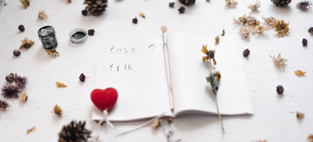 Still Life concept for St. Valentine's Day mocapの写真素材