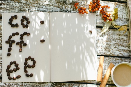 A cup of coffee in the morning sunの写真素材