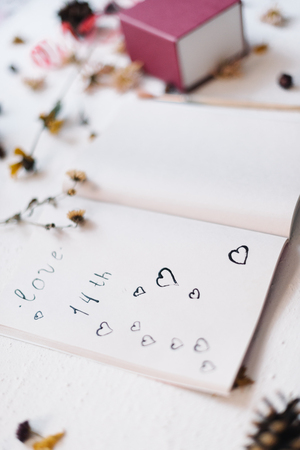 Still Life concept for St. Valentine's Day mocapの写真素材