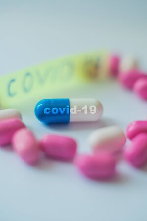 Covid-19 pill vaccine against corona virusの写真素材