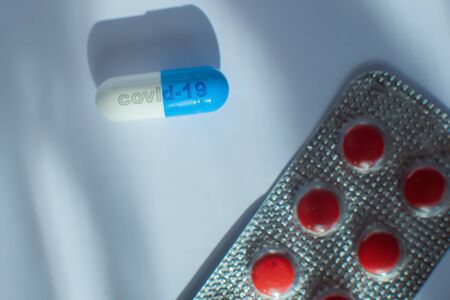 Covid-19 pill vaccine against corona virusの写真素材