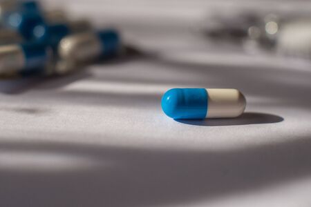 Pills close-up. Coronavirus vaccine concept. Healthcareの写真素材