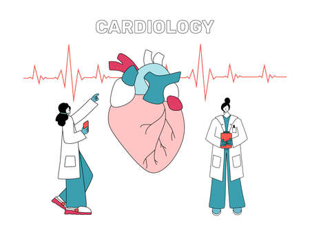 Cardiology doctor make diagnos and treatment of congential heart defect. のイラスト素材