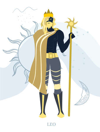 Zodiac signs Leo. Vector illustration of the zodiac symbol. Vector illustration in flat styleのイラスト素材