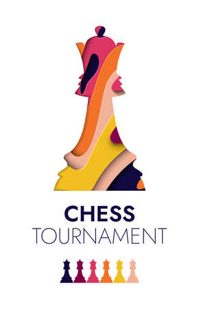 Chess tournament, checkmate strategy sport championship game posters. Vector chess club cup for beginners and professional playersのイラスト素材