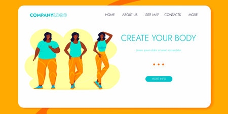 Athlete woman. Weightlift BodyBuilding Character Design for Landing Page. Workout Training Lifestyle...