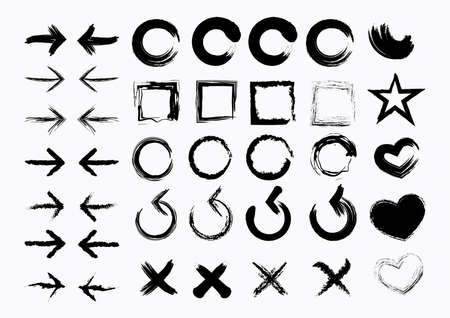 Grunge Arrow recycle Square Starのイラスト素材