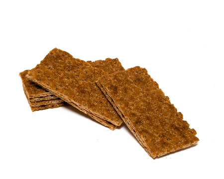 Healthy diet Buckwheat cereal crispbread isolated on white backgroundの写真素材