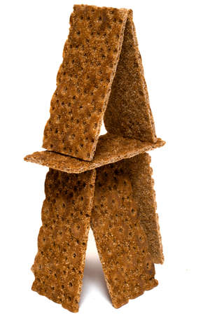 Healthy diet and minimum calories Buckwheat cereal crispbread isolated on white background. Home conceptの写真素材