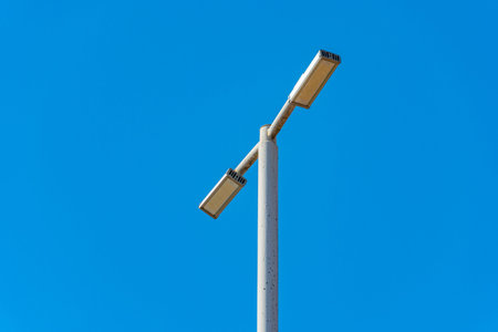 Lamps on a lamppost for lighting urban roads
