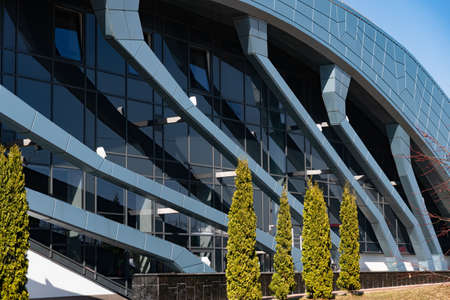 Belarus, Minsk - March 24: Facade of a building in the ski resort Solnechnaya Dolinaのeditorial素材