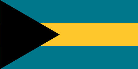 National flag of Commonwealth of The Bahamas original size and colors vector illustration, flag Bahama Islands, Bahamas flagのイラスト素材