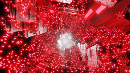 Technological and connection background. 3D Big Data Digital background square with futuristic...