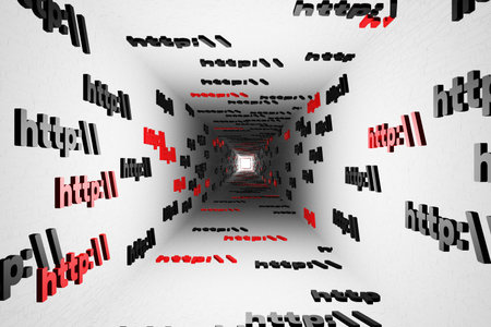 Http symbol sign in white tunnel background 3d render. Hypertext transfer protocol secure web 3の写真素材