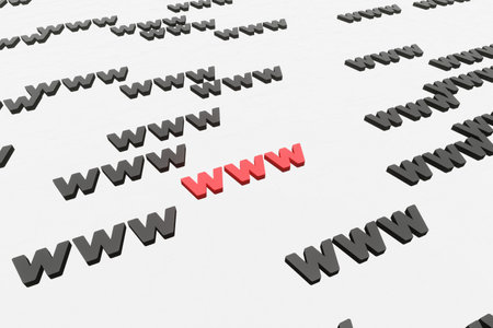 WWW symbols sign on white background 3d render. Hypertext transfer protocol secure web 3の写真素材