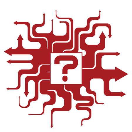Winding Funky Arrows Looking Like Trails in Different Courses and Directionsのイラスト素材