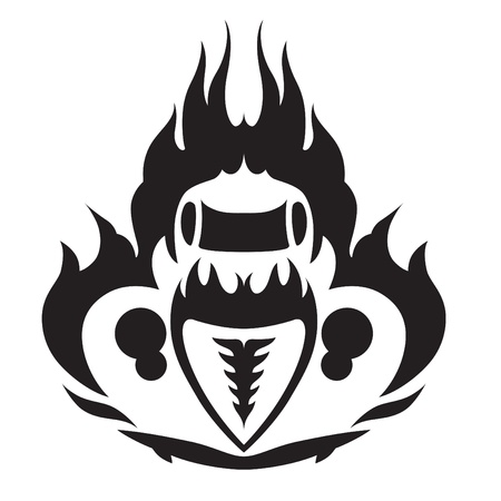 Fiery HotRod Emblem Front and Aboveのイラスト素材