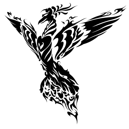 Blazing Bird Phoenix Tattooのイラスト素材