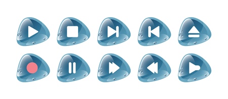 Digital Player Button Set Fresh & Futuristicのイラスト素材