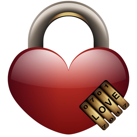 Heart Shaped Padlock  With Combination Lock Iconのイラスト素材