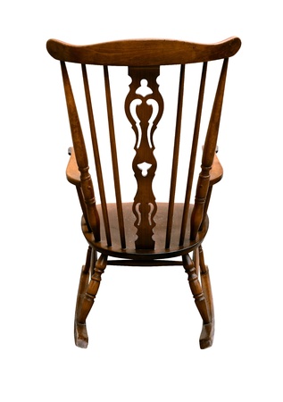 Vintage Damaged Rocking Chair - Rearの写真素材