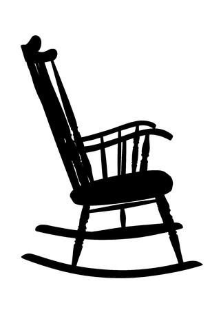 Vintage Rocking Chair Stencil - Right Sideのイラスト素材