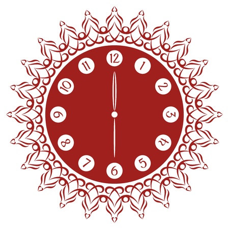 Decorative Rustic and  Flamboyant Clock Faceのイラスト素材