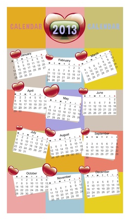 Dearest Calendar - Colorful Vivid Lovely Date Chart V1のイラスト素材