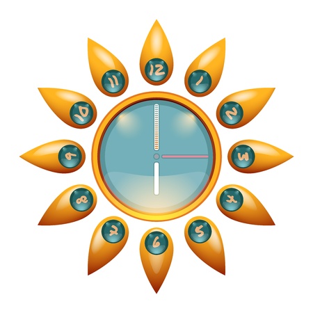 Sunny Face Wall Clockのイラスト素材