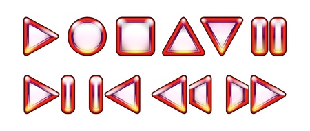 Unusual and Decorative Basic Player  Set of Futuristic Button Shapesのイラスト素材