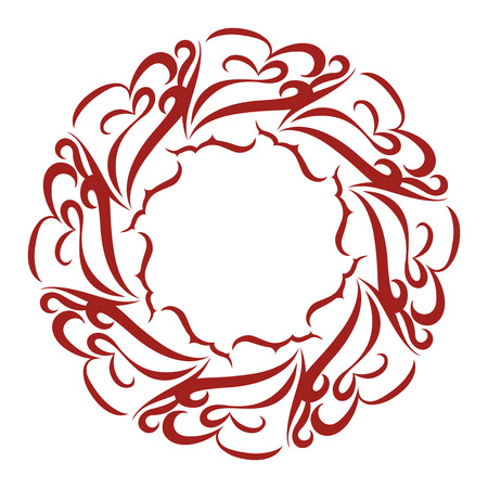 Pretty and Curly Round Lace Frameのイラスト素材