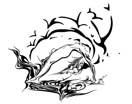 Yoga Practice Artworkのイラスト素材