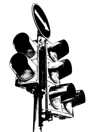 Traffic Lights with the Traffic Sign Posterizedのイラスト素材