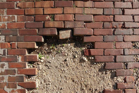 Red Brick Road with a Holeの写真素材