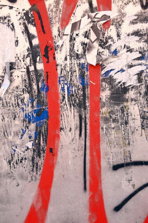 Graffiti Details and Poster and Sticker Leftowers on the Glassの写真素材