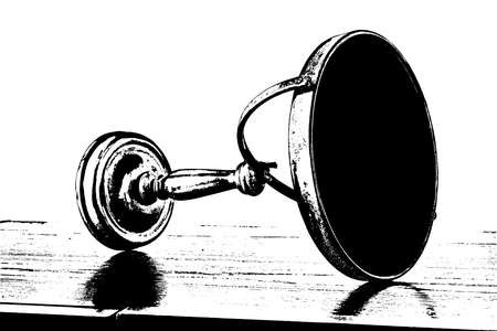 Beatuy Mirror Old and Rusty Knocked Overのイラスト素材