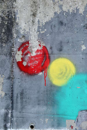 Details of Decayed Graffiti on the Concreteの写真素材