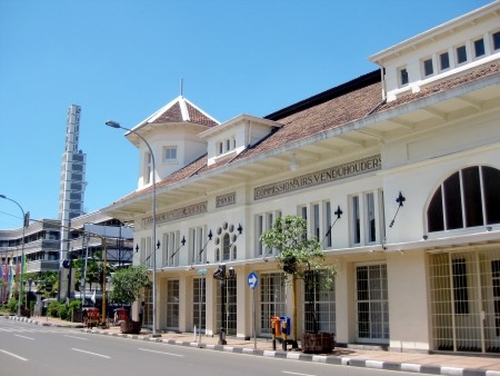 Dutch colonial building in the centre of Bandung city, West Java, Indonesia のeditorial素材