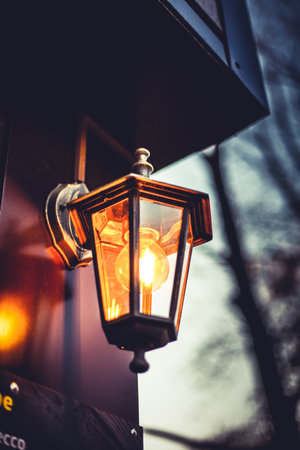 Yellow flashlight in the parkの写真素材