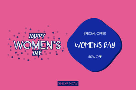 Happy Women's Day special offer with 50% OFF vector designのイラスト素材