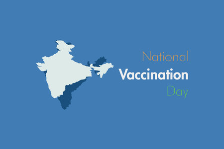 National Vaccination day vector design. Indian map, vaccine, and syringe sign. awareness backgroundのイラスト素材