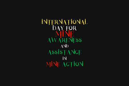 International day for mine awareness vector background design.Â  4th April awareness dayのイラスト素材