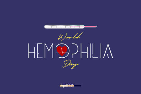 Hemophilia unique lettering typography. Editable vector illustration with medical symbols on background, health care, and educational concept useful for logotype, infographic.のイラスト素材