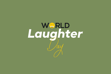 World Laughter day vector background design. Smile emotion and typography text. Smile and happy...