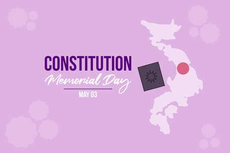 Japanese Constitution Memorial Day vector background. A book and Japan map in the background.のイラスト素材