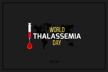 World Thalassemia Day vector background. Thalassemias are inherited blood disorders characterized by decreased hemoglobin productionのイラスト素材