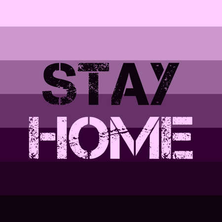Stay Home typography letters poster, t-shirt,Â  and background design.Â のイラスト素材