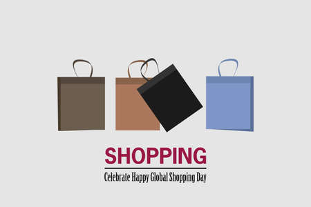 Shopping bags symbol. Celebrate Happy Global Shopping Day vector illustration.Â のイラスト素材