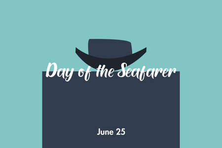 Day of the Seafarer typography. Boat symbol. June 25のイラスト素材