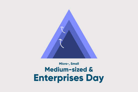 Micro-, Small and Medium-sized Enterprises Day vector illustration. Poster campaign to raise public awareness of their grant for sustainable growth.のイラスト素材